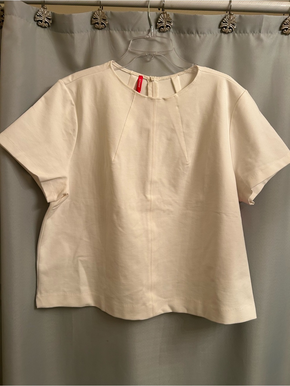 SPANX Cream Short-Sleeve Crewneck Top